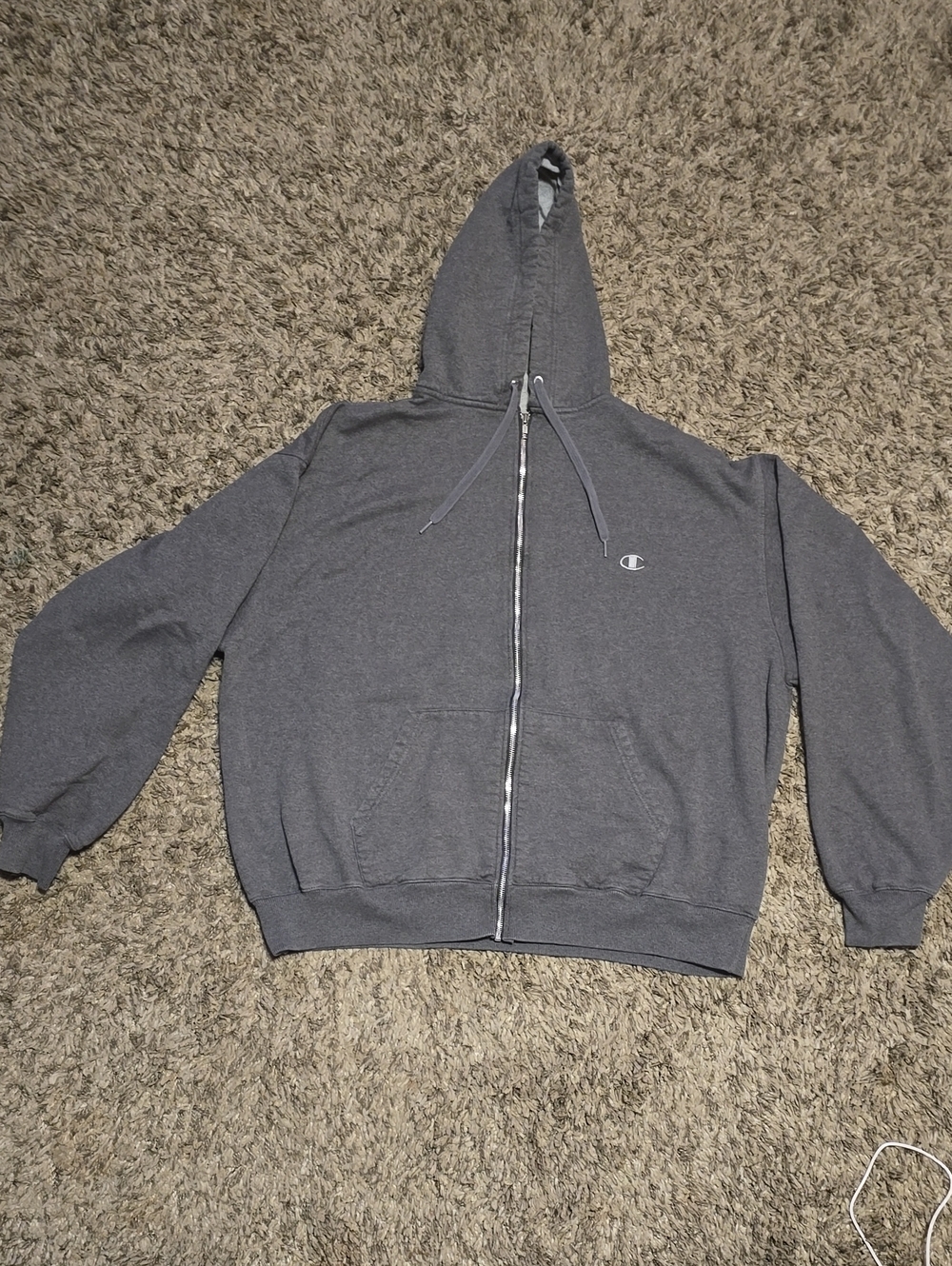 Champion Men's Zip-Up Hoodie Sweatshirt - Charcoal Gray